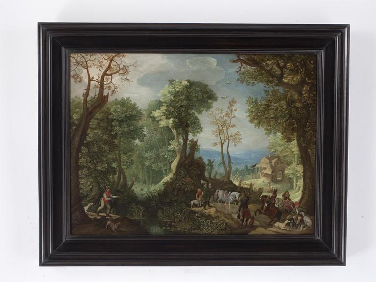 Anton (Antoine) Mirou, Landscape with hunters.