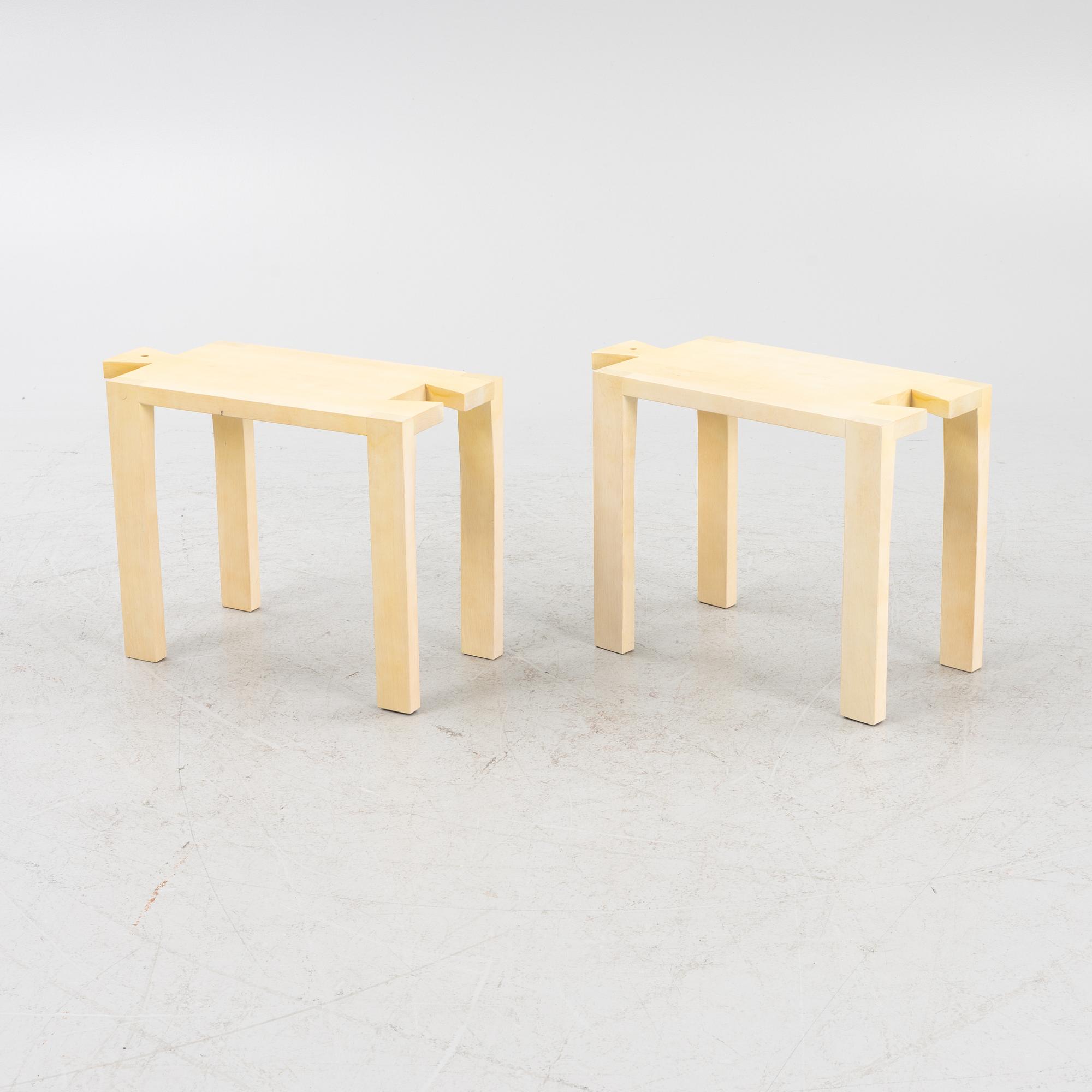 Thomas Sandell, "Wedding Stools", a pair, Asplund, 21st century.