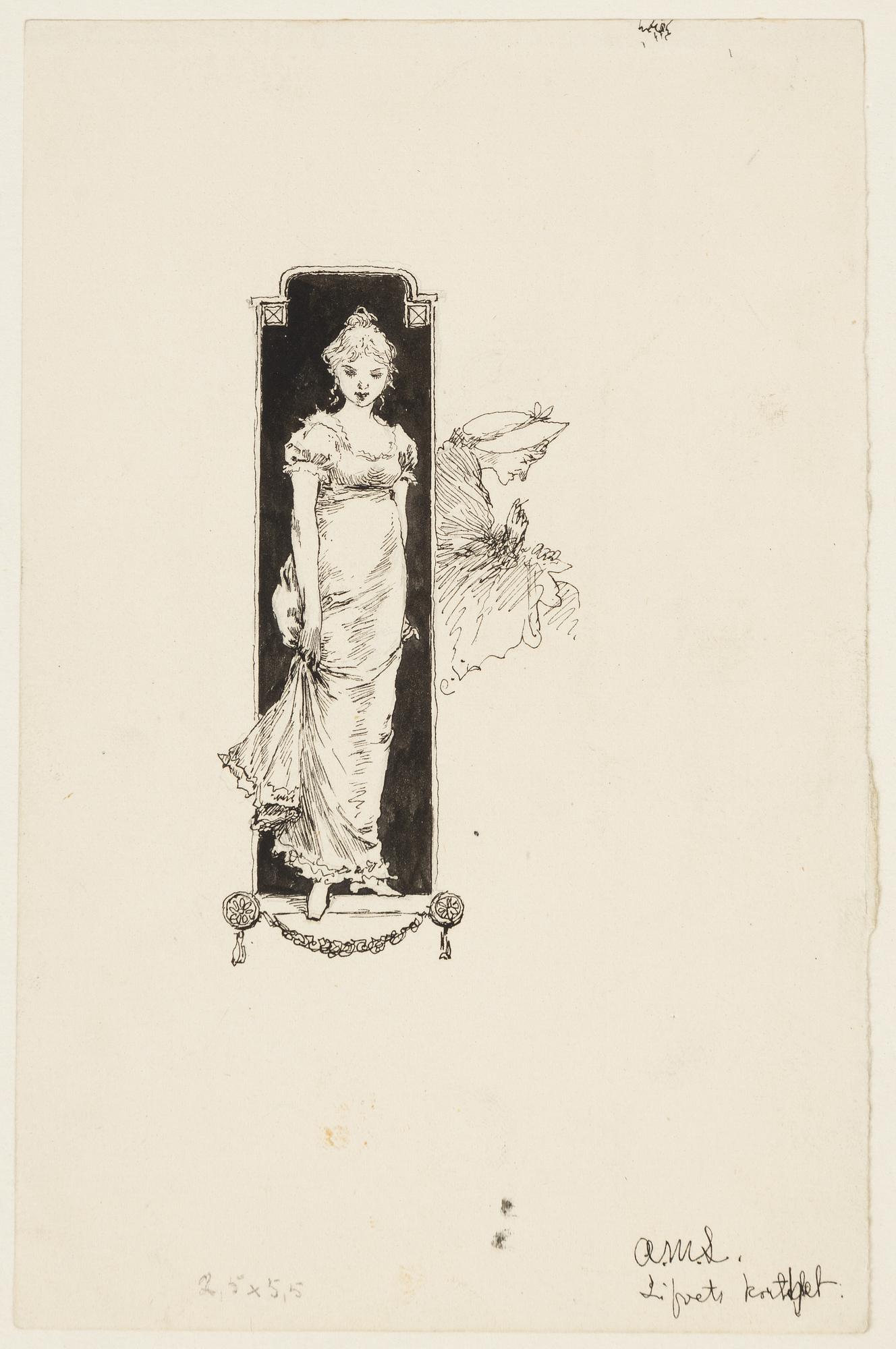 Carl Larsson, 3 st teckningar, signerade C.L., tusch och täckvitt på papper, monterade på kartong.
