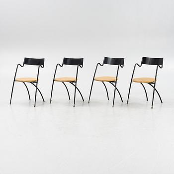 A set of four café chairs, probaly French.