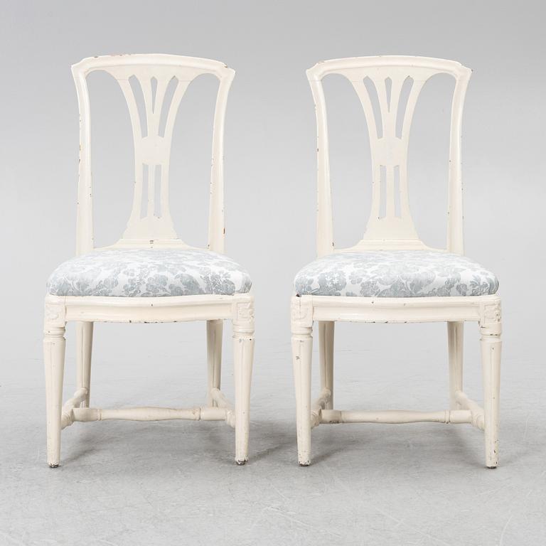 A pair of Gustavian chairs, end of the 178th century,