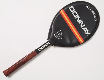 Tennis racket, Donnay Borg Allwood. Signed by Björn Borg with dedication on Slipcase.