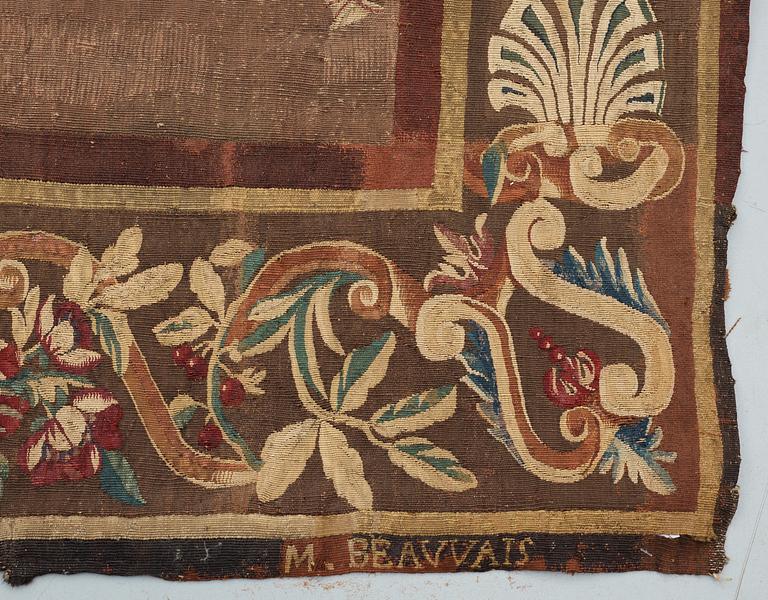 TAPESTRY. Tapestry weave. 271 x 180 cm. Signed M. Beauvais.