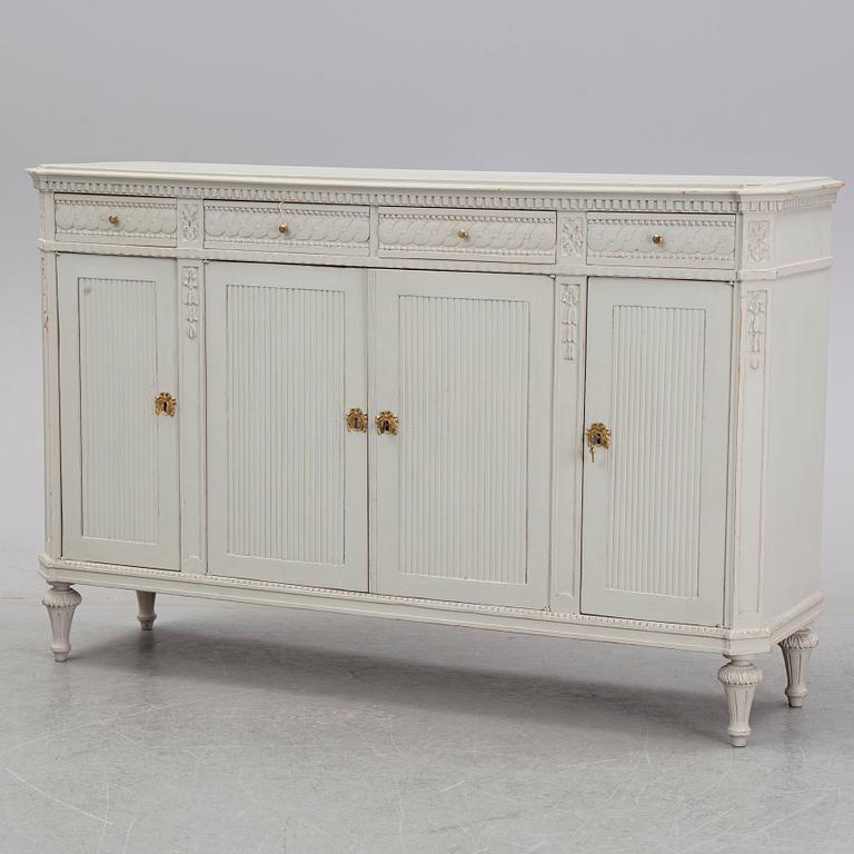A painted Gustavian style cupboard, 19th Century.