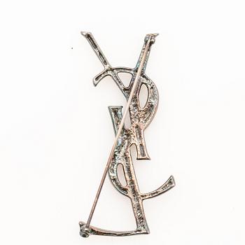 Yves Saint Laurent, Brooch, YSLA opium crocodile in oxidised silver.