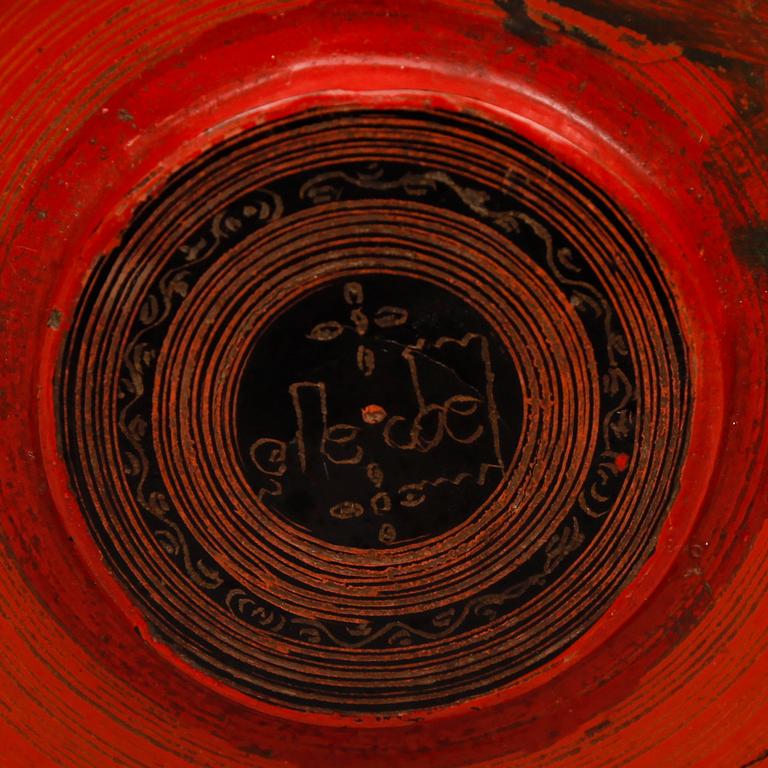 RISSKÅLAR, 4 st, lackarbete, Kina, 1800-tal.
