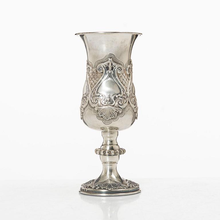 Champagnekalkar, 10 st, sterlingsilver, rokokostil, 1900-tal.