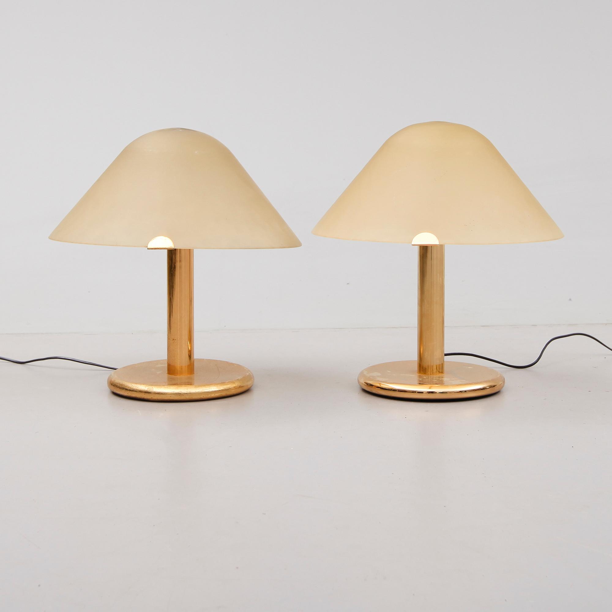 BORDSLAMPOR, 1 par, Italien, 1900-talets andra hälft.