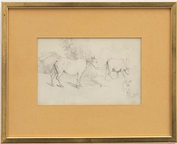 Fritz von Dardel, Lantliga scener, blyertsteckningar, 3 st.