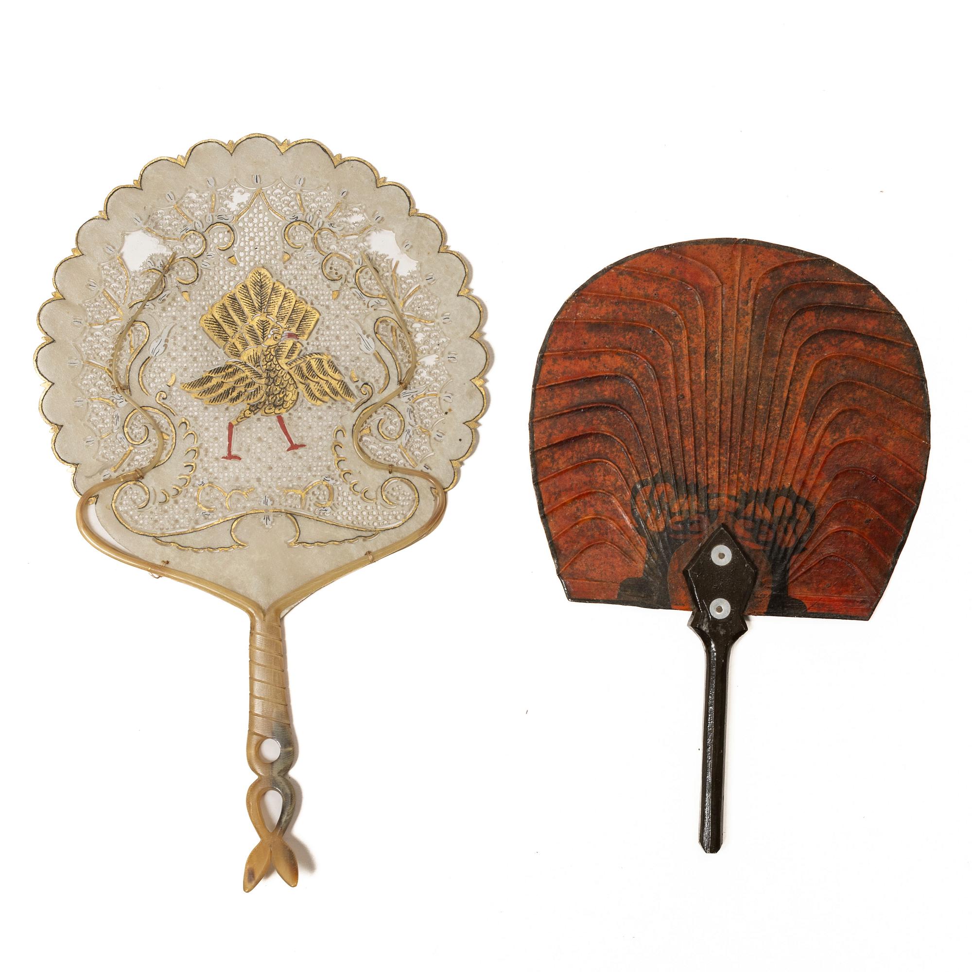 Fläktor, 12 stycken, papp. Sen Qingdynasti/tidigt 1900-tal.