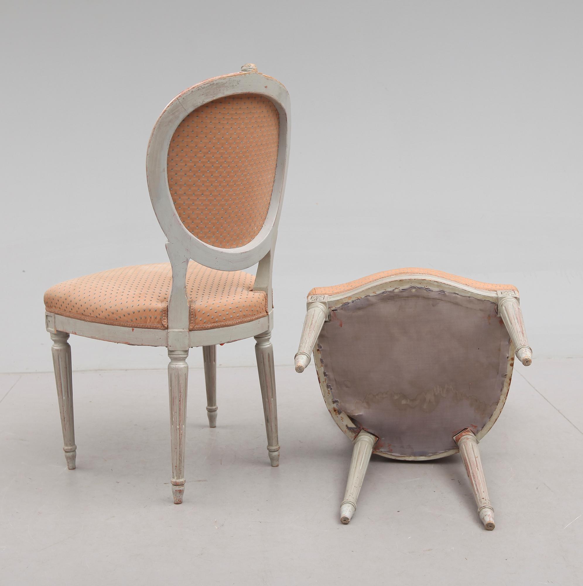 STOLAR, 1 par, gustaviansk stil, 1900-talets första hälft.