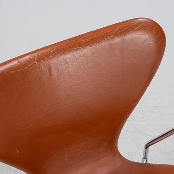 Arne Jacobsen, three "Series 7' armchairs, Fritz Hansen, Denmark, 1988.