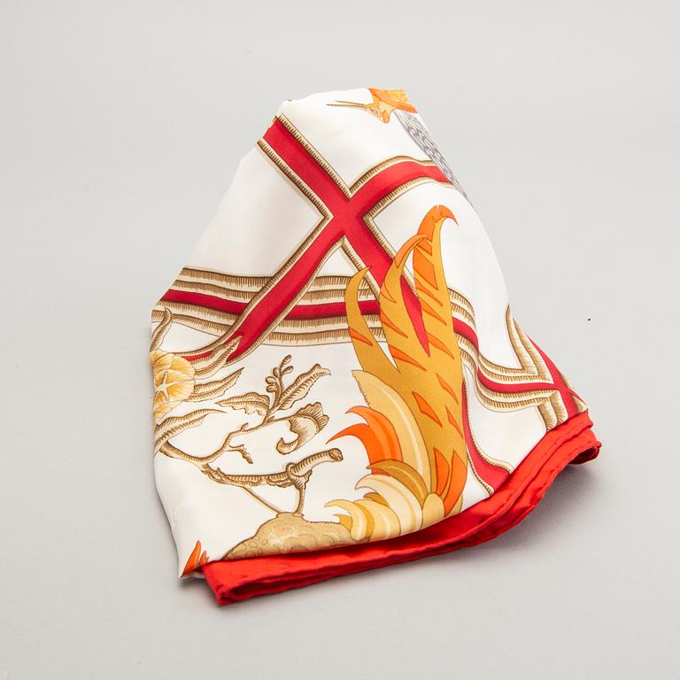 An Hermès silk scarf ""Caraïbes"" by Christiane Vauzelles.