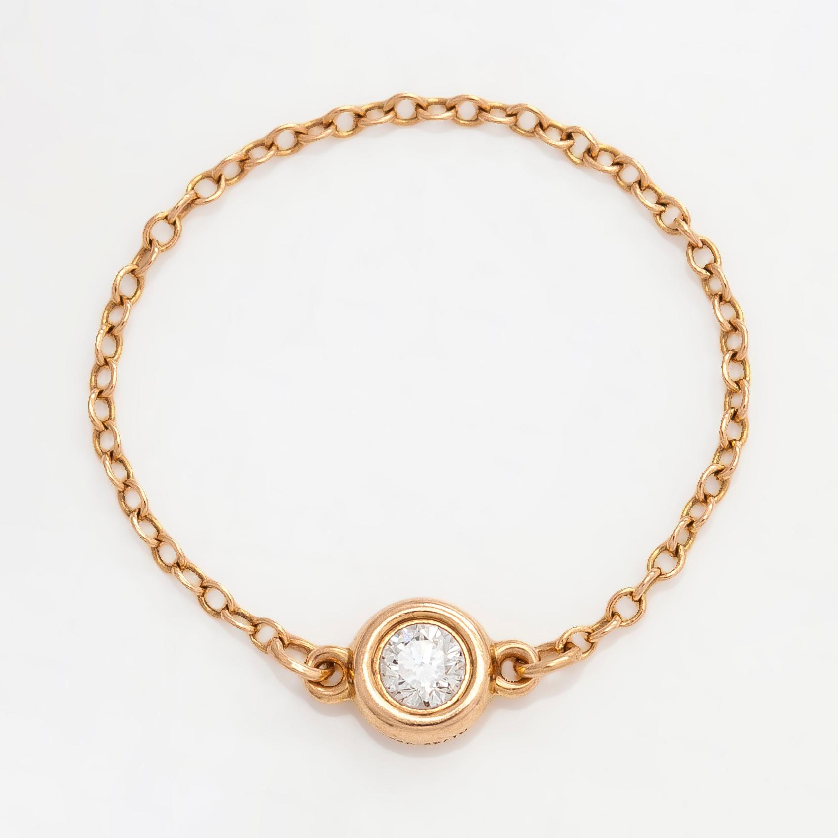 Tiffany & Co, Elsa Peretti, an 18K gold 'Diamonds by The Yard' ring with a brilliant-cut diamond.