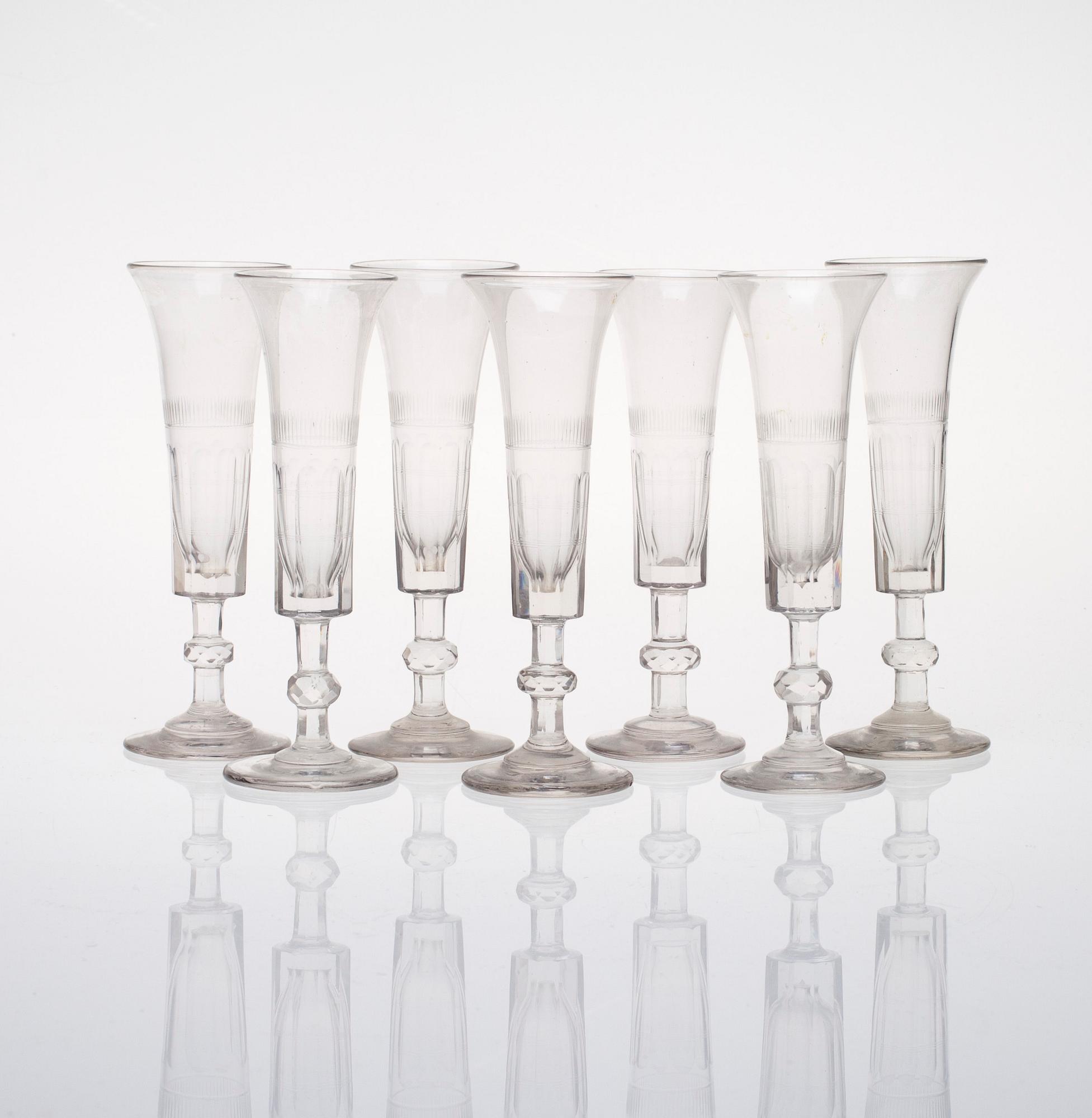 CHAMPAGNESTRUTAR, 7 st, empire, 1800-talets slut.
