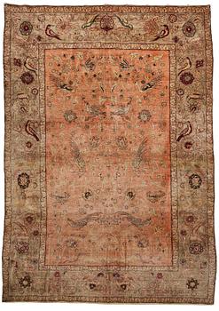 256. A rug, antique, silk with metal brocade, Istanbul, so called 'Koum Kapi', Ottoman empire,  ca 181,5 x 127,5 cm.