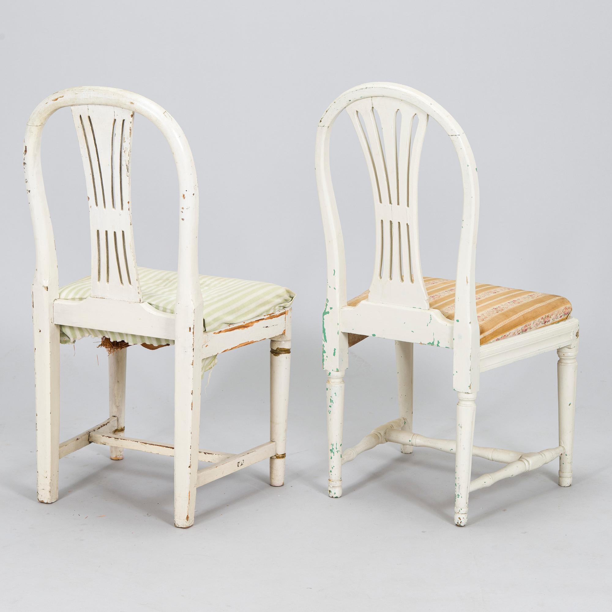 Stolar, 5+2 st, gustavianska, omkring 1800.