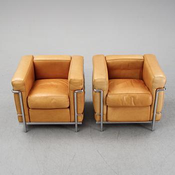 Le Corbusier, Pierre Jeanneret & Charlotte Perriand, fåtöljer, ett par, "LC2", Cassina.