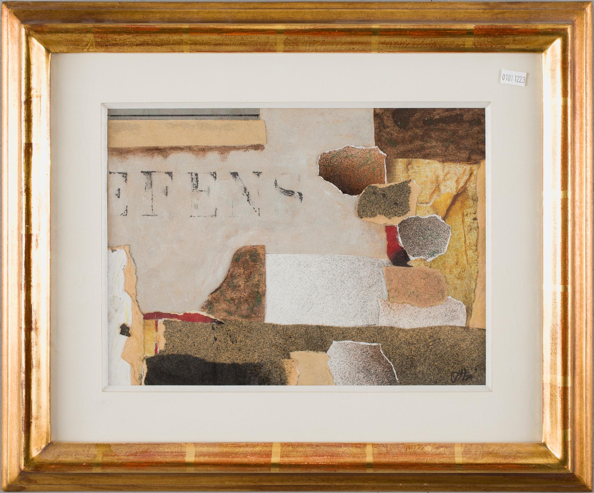 TAGE HEDQVIST, collage, sign o dat 84.