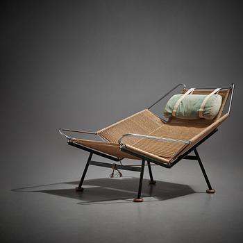 Hans J. Wegner, a 'Flag Halyard' easy chair, Getama, Denmark.