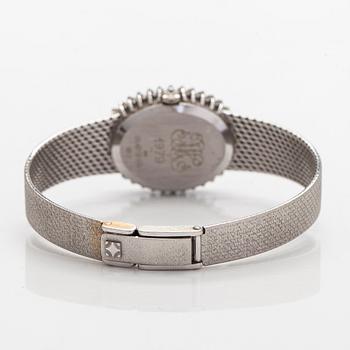 Zenith, armbandsur, 28 x 12 mm, briljantslipade diamanter, 18K vitguld, manuell, ca 1979.