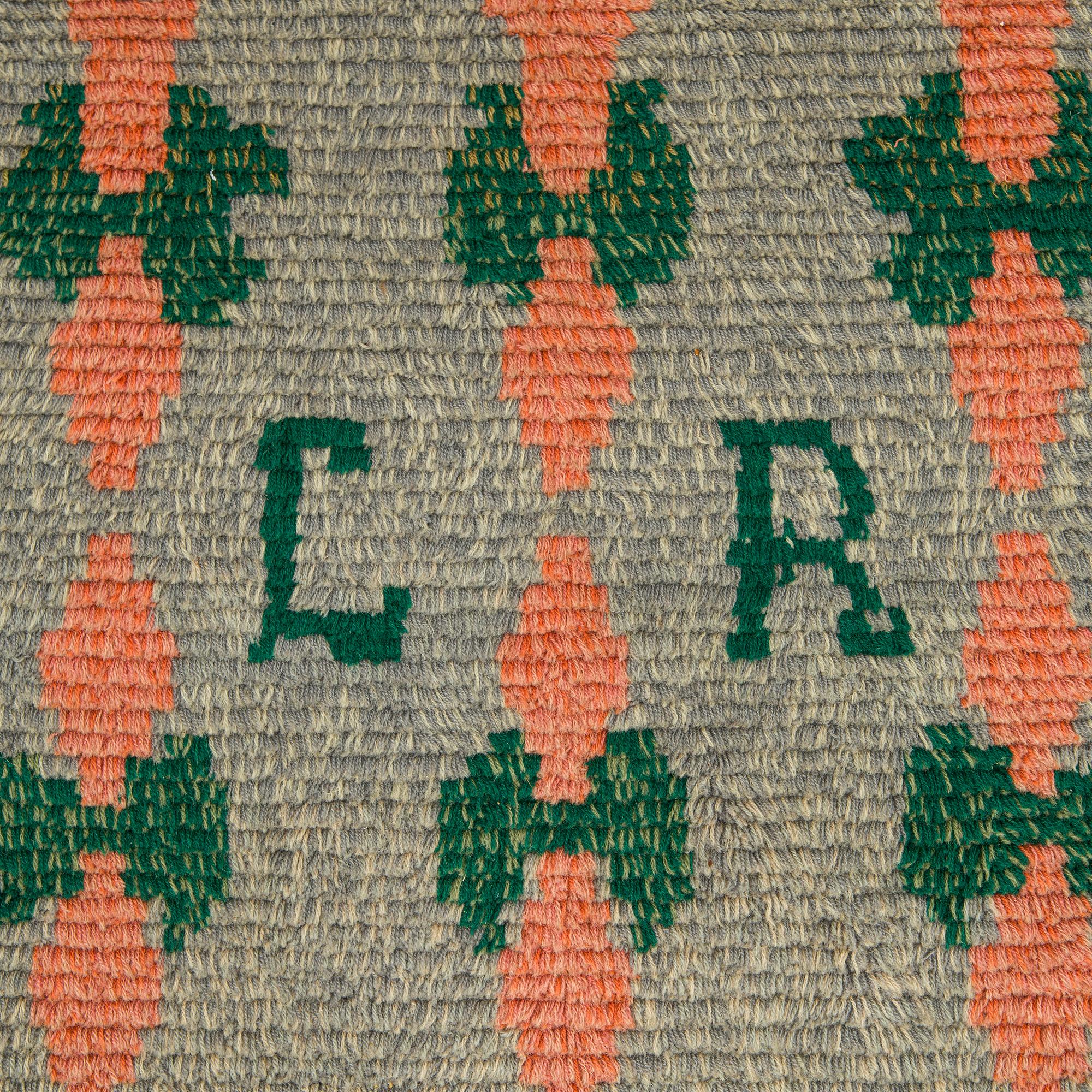 Ingegerd Eklund, a finnish longpile ryijy-rug, model for Friends of Finnish Handicraft. Designed 1912. Ca. 230 x 130 cm.
