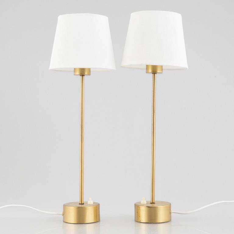 Hans Bergström, a pair of  table lamps, model "719", atelje Lyktan, Sweden 1960s.