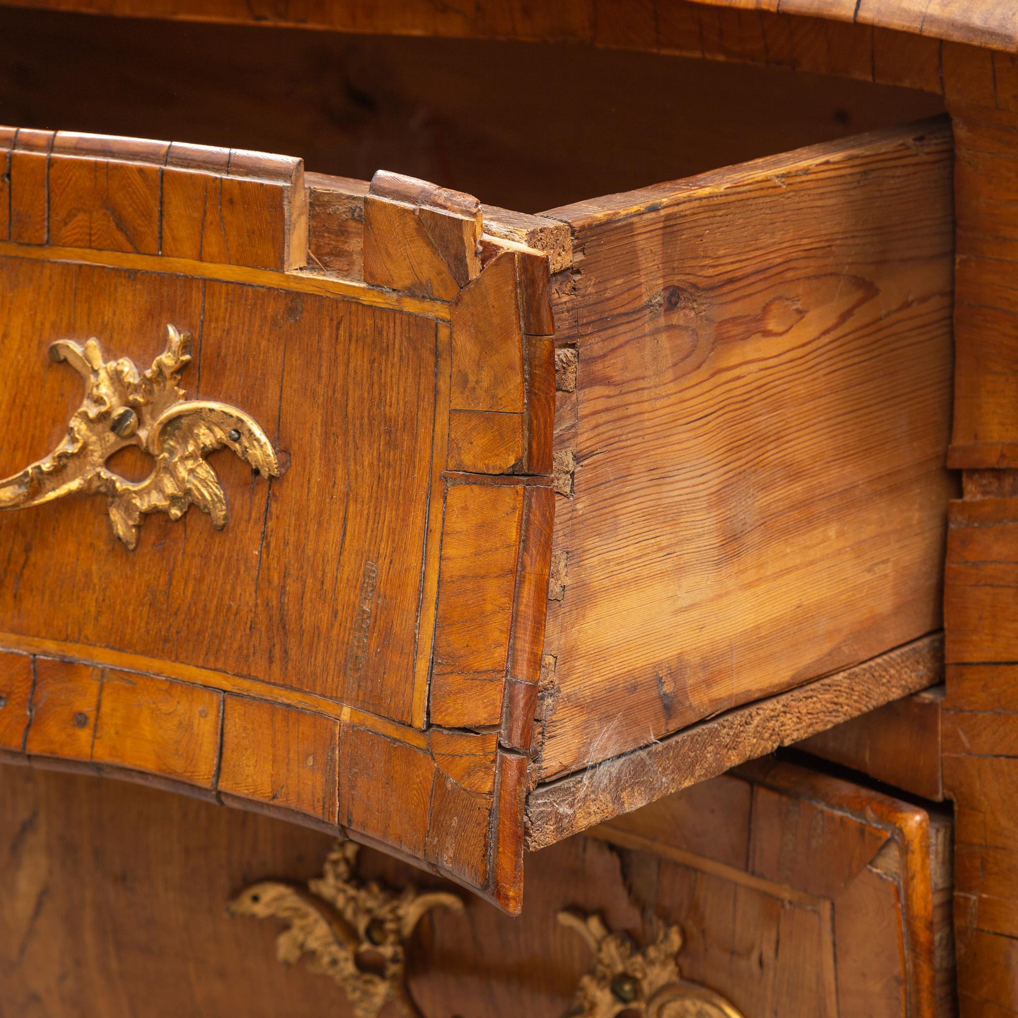 A Swedish Rococo chest of drawers, second half of the 18th century.