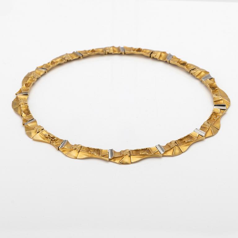 Björn Weckström, Collier, 18k guld och platina för Lapponia, Finland, 1993.