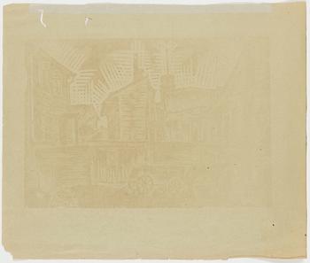 Eduard Wiiralt, linocut, mogoram signed in the print.
