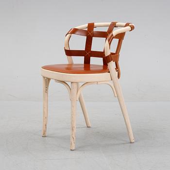 Front, an ash and leather 'Collage' chair, Gemla, Diö.