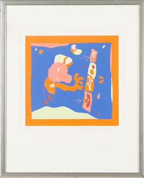 Riitta Nelimarkka, serigrafia, signeerattu ja päivätty 1998, numeroitu 9/20.