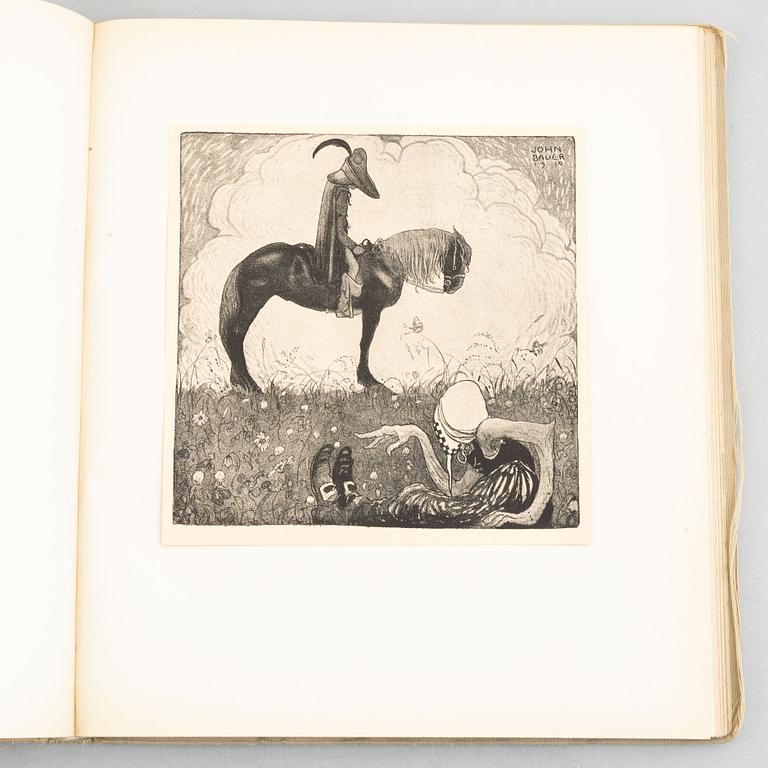 "John Bauer: thirty images in mezzotint for a selection of fairy tales including Elves and Trolls from the years 1907-1915", Stockholm, 1918.