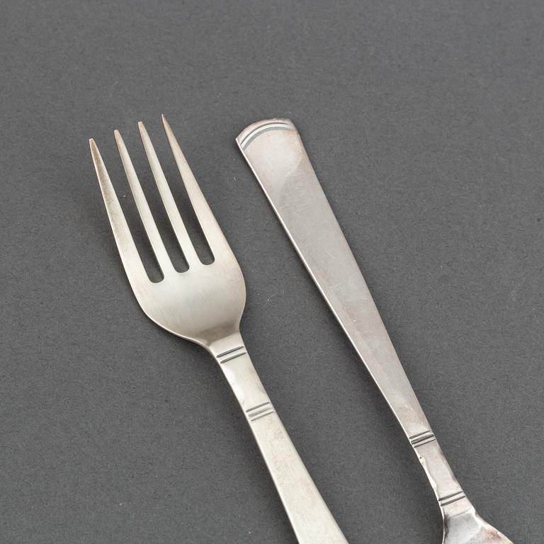 Jacob Ängman, a silver cutlery service, 'Rosenholm', GAB (45 pieces).