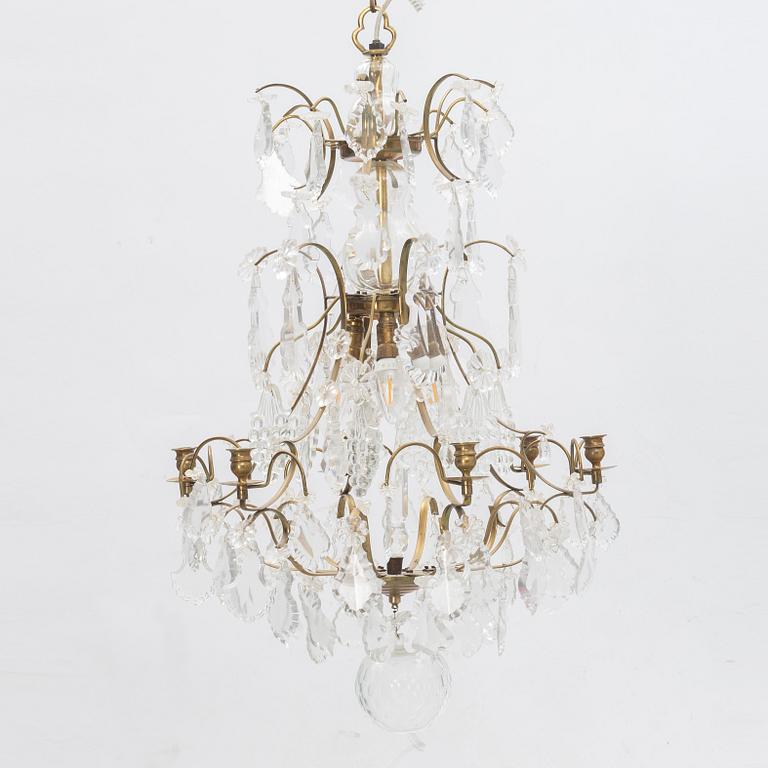 A Rococo style chandelier, around 1900.