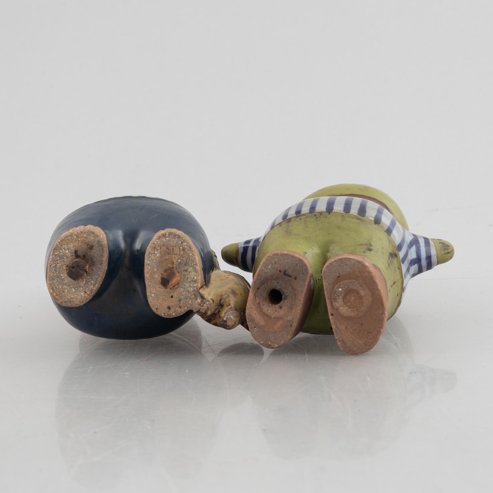 Lisa Larson, two stoneware figurines, 'Kalle' and 'Malin