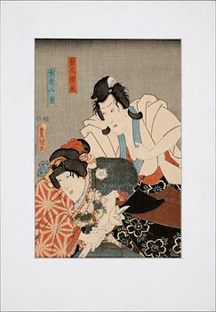 Utagawa Kunisada Kochoro Toyokuni III · UTAGAWA KUNISADA, träsnitt, sign i trycket.