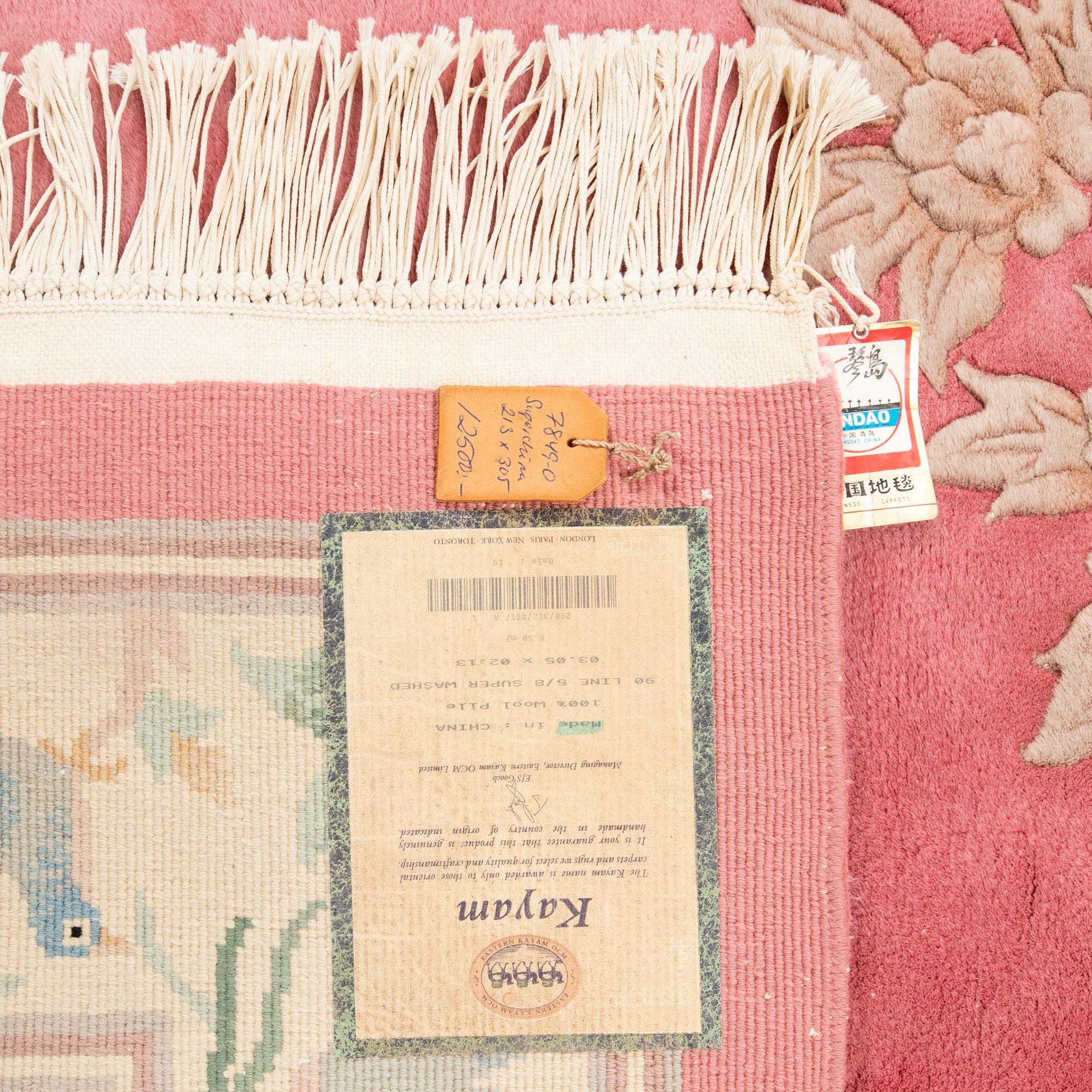 Carpet China old approx. 313x214 cm.