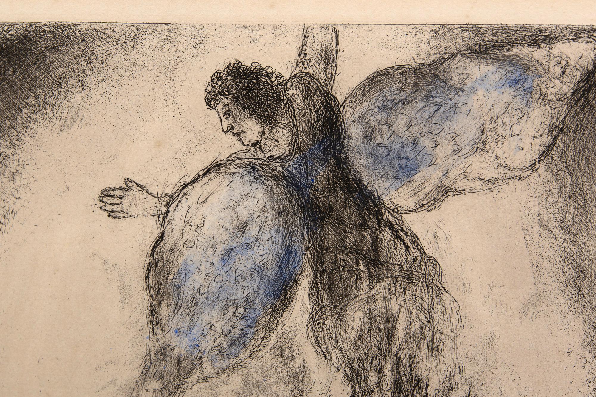 Marc Chagall, handkolorerad etsning, signerad 75/100.