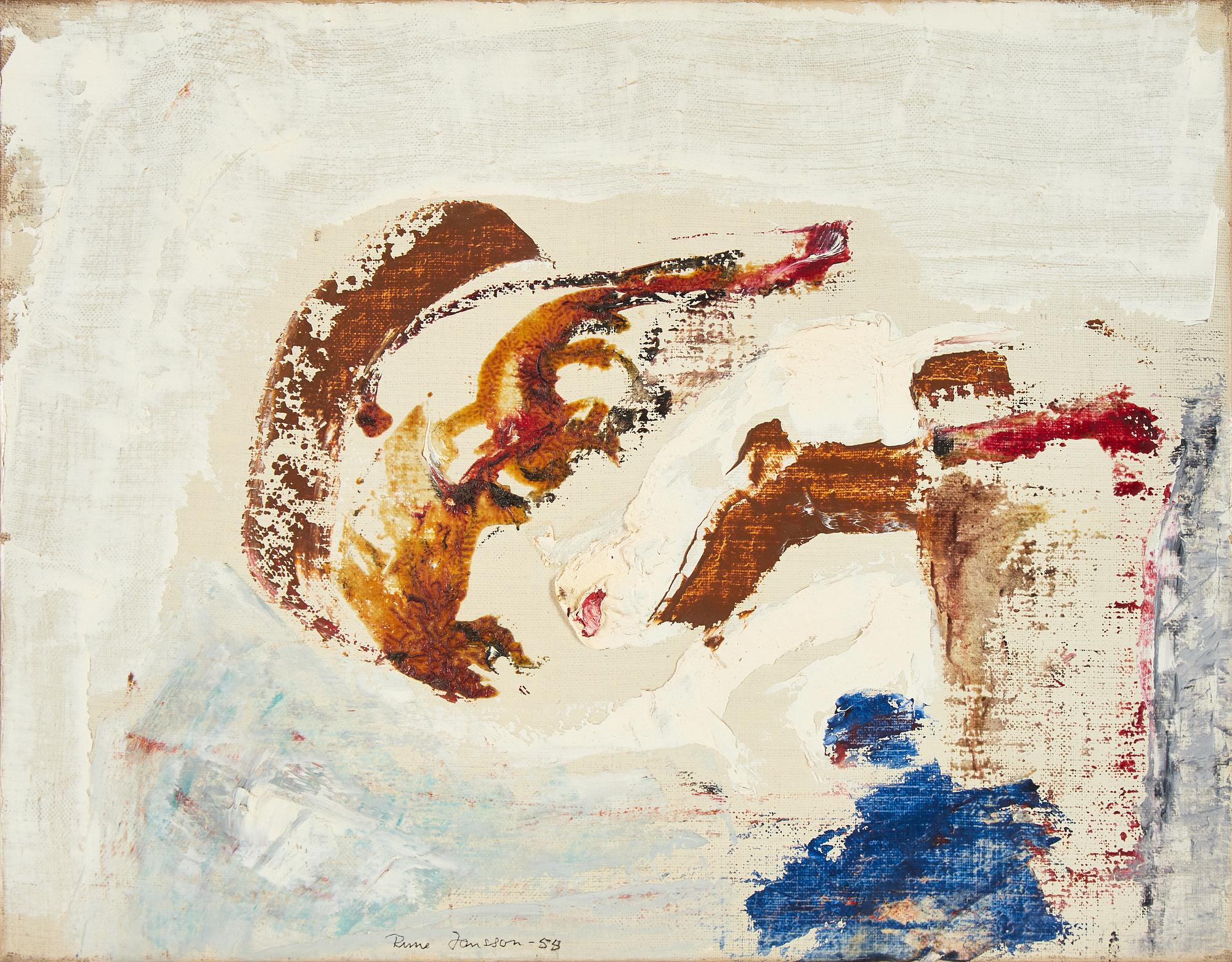 Rune Jansson, oil on canvas, signed and dated -55.