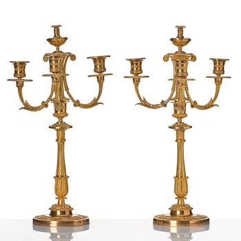 A pair of Empire candelabra.