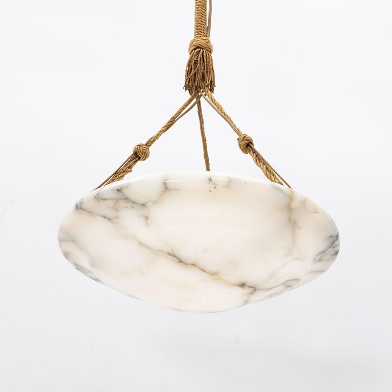 An alabaster ceiling lamp, 1920's/30's.