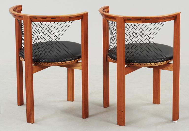 STOLAR, ett par, "String chair", Niels Jörgen Haugesen, Tranekär, Danmark, 1900-talets andra hälft.