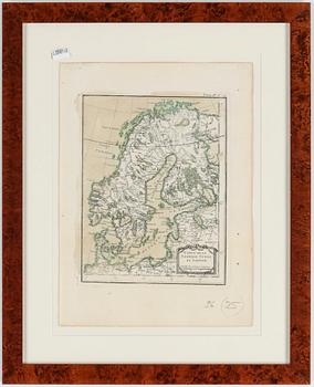 KARTA, kopparstick, "carte de la norvège, suede et laponie", troligen 1700-tal.