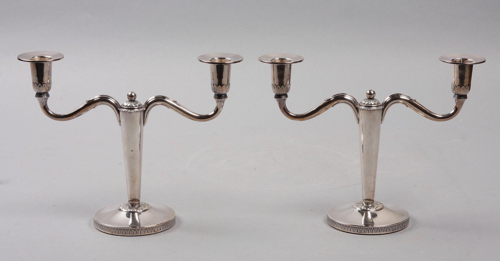 KANDELABRAR, ett par, silver, Ceson, Göteborg 1957.