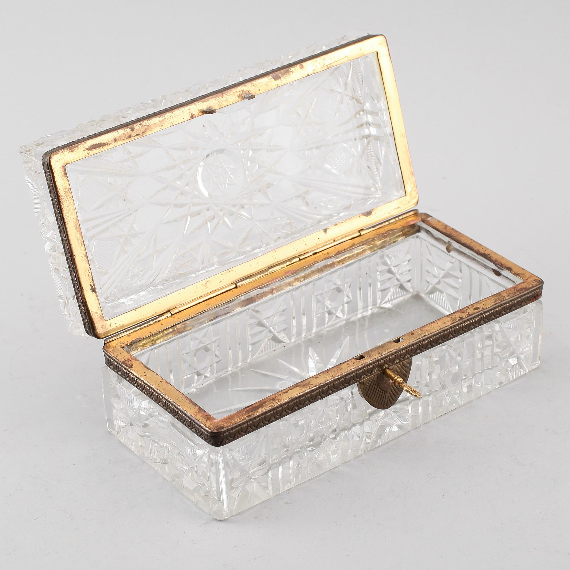 SKRIN, glas och mässing, sent 1800-/tidigt 1900-tal.