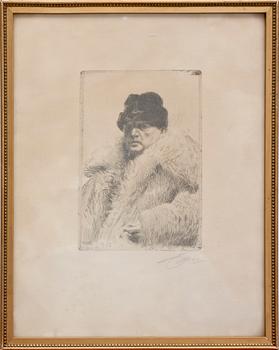 ANDERS ZORN, etsning, sign . Dat i trycket 1916.