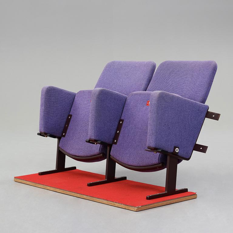 HANS J WEGNER, a pair of "GE30", cinema chairs, Getama, Denmark 1970's.