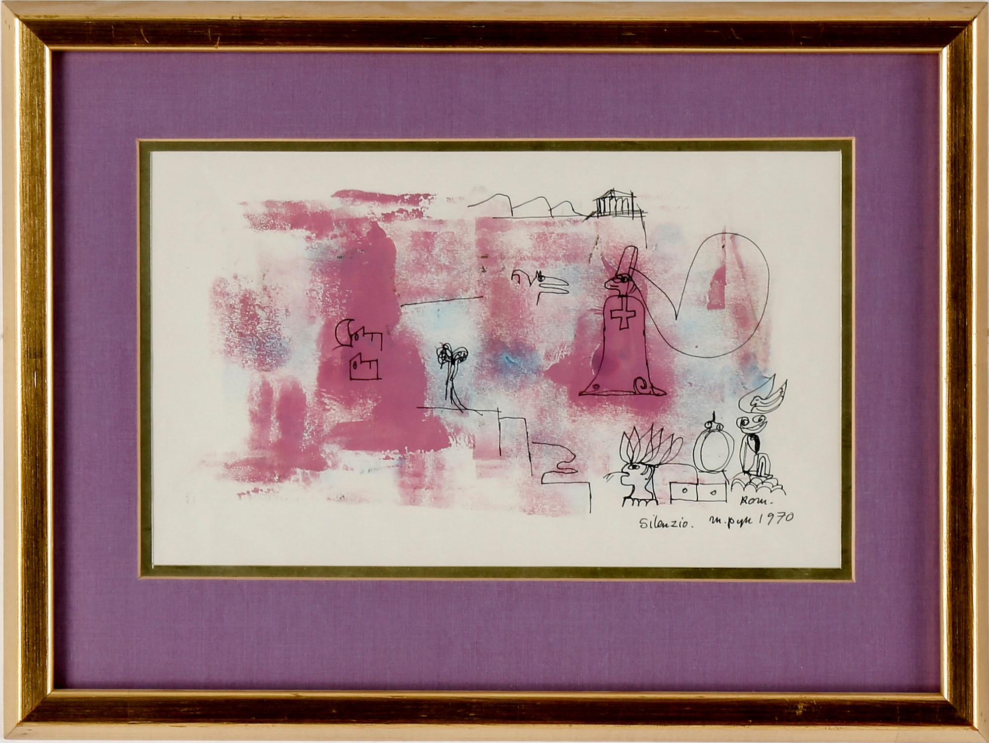 MADELEINE PYK, blandteknik, signerad och daterad Rom 1970.