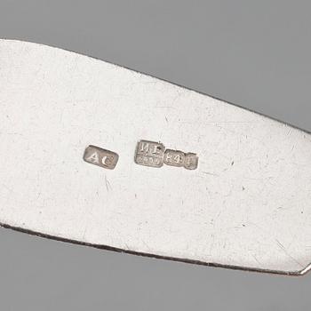 PARTI SILVER, 8 delar, bl a en sked från Ryssland, 1879. Vikt ca 338 gram.